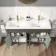 Bermuda Graphite Grey Double Basin Vanity 1200mm - Brushed Brass Accents