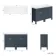 Bermuda Inky Blue Cabinet with Marble Top 1200mm Excludes Counter Top Basins - Brushed Brass Accents
