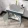 Bermuda Inky Blue Cabinet with Marble Top 800mm Excludes Counter Top Basin - Brushed Brass Accents