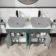 Bermuda Midnight Green Cabinet with Marble Top 1200mm - Excludes Counter Top Basins