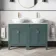 Bermuda Midnight Green Vanity Marble Top & Oval Counter Top Basin 1200mm - Brushed Brass Accents