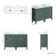 Bermuda Midnight Green Vanity Marble Top & Oval Counter Top Basin 1200mm - Brushed Brass Accents