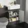 Monaco Graphite Grey Traditional Basin Vanity and Toilet Unit 1200mm (No Toilet) - Brass Accents