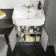 Monaco Graphite Grey Traditional Basin Vanity and Toilet Unit 1200mm (No Toilet) - Brass Accents