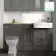Monaco Graphite Grey Traditional Basin Vanity and Toilet Unit 1500mm (No Toilet) - Brass Accents