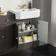Monaco Graphite Grey Traditional Basin Vanity and Toilet Unit 1500mm (No Toilet) - Brass Accents