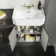 Monaco Graphite Grey Traditional Basin Vanity and Toilet Unit 1500mm (No Toilet) - Brass Accents
