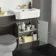 Monaco Graphite Grey Vanity Traditional Basin Marble Top 1200mm (No Pan & Cistern) - Brass Accents