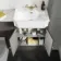 Monaco Graphite Grey Vanity Traditional Basin Marble Top 1200mm (No Pan & Cistern) - Brass Accents