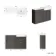 Monaco Graphite Grey Vanity Traditional Basin Marble Top 1200mm (No Pan & Cistern) - Brass Accents