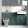 Monaco Midnight Green Vanity Traditional Basin with Marble Top 1500mm (Excludes Pan & Cistern)