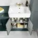 Monaco Midnight Green Basin Vanity and Toilet Unit 1500mm (No Pan & Cistern) - Brass Accents