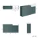 Monaco Midnight Green Basin Vanity and Toilet Unit 1500mm (No Pan & Cistern) - Brass Accents