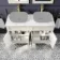 Lucia Chalk White Cabinet with Marble Top 1200mm (Excludes Counter Top Basins) - Brass Accents