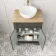 Lucia Graphite Grey Vanity with Oak Effect Top & Round Counter Top Basin 640mm - Brass Accents