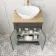 Lucia Graphite Grey Vanity with Oak Effect Top & Oval Counter Top Basin 640mm - Brass Accents