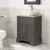 Lucia Graphite Grey Vanity with Oak Effect Top & Curved Counter Top Basin 640mm - Brass Accents