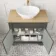Lucia Graphite Grey Vanity with Oak Effect Top & Oval Counter Top Basin 840mm - Brass Accents