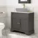 Lucia Graphite Grey Cabinet with Marble Top 840mm (Excludes Counter Top Basin) - Brass Accents