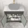 Lucia Graphite Grey Cabinet with Marble Top 840mm (Excludes Counter Top Basin) - Brass Accents