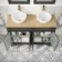 Lucia Graphite Grey Double Vanity Oak Effect Top & Round Counter Top Basin 1200mm - Brass Accents