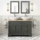Lucia Graphite Grey Double Vanity Oak Effect Top & Oval Counter Top Basin 1200mm - Brass Accents