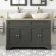Lucia Graphite Grey Double Vanity Oak Effect Top & Curved Counter Top Basin 1200mm - Brass Accents