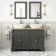 Lucia Graphite Grey Double Vanity Oak Effect Top & Curved Counter Top Basin 1200mm - Brass Accents