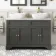 Lucia Graphite Grey Double Vanity with Marble Top & Curved Counter Top Basin 1200mm - Brass Accents
