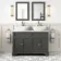 Lucia Graphite Grey Double Vanity with Marble Top & Curved Counter Top Basin 1200mm - Brass Accents