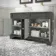 Lucia Graphite Grey Double Vanity with Marble Top & Curved Counter Top Basin 1200mm - Brass Accents