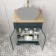 Lucia Inky Blue Cabinet with Oak Effect Top 640mm (Excludes Counter Top Basin) - Brass Accents