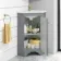 Lucia Dove Grey Corner Basin Vanity 400mm - Brushed Brass Accents