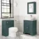 Lucia Midnight Green Vanity with Marble Top & Curved Counter Top Basin 640mm