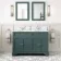 Lucia Midnight Green Double Vanity with Marble Top & Undermount Basins 1200mm