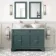 Lucia Midnight Green Double Vanity with Marble Top & Round Counter Top Basin 1200mm