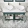 Lucia Midnight Green Double Vanity with Marble Top & Oval Counter Top Basin 1200mm