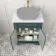 Lucia Midnight Green Cabinet with Marble Top 640mm (Excludes Counter Top Basin) - Brass Accents