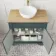 Lucia Midnight Green Vanity with Oak Effect Top & Round Counter Top Basin 840mm - Brass Accents