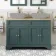 Lucia Midnight Green Cabinet Oak Effect Top 1200mm (Excludes Counter Top Basins) - Brass Accents