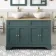 Lucia Midnight Green Double Vanity Oak Effect Top & Round Counter Top Basin 1200mm - Brass Accents
