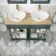Lucia Midnight Green Double Vanity Oak Effect Top & Oval Counter Top Basin 1200mm - Brass Accents