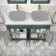 Lucia Midnight Green Cabinet with Marble Top 1200mm (Excludes Counter Top Basins) - Brass Accents