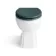 Monaco Midnight Green Vanity Basin with Marble Top and Hudson Toilet with Wooden Seat 1500mm