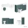 Monaco Midnight Green Vanity Basin with Marble Top and Hudson Toilet with Wooden Seat 1500mm