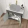 Bermuda Graphite Grey Cabinet with Marble Top 800mm Excludes Basin - Brass Knurled Handles