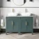 Bermuda Midnight Green Vanity Marble Top & Curved Counter Top Basin 1200mm - Brass Knurled Handles