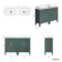Bermuda Midnight Green Vanity Marble Top & Curved Counter Top Basin 1200mm - Brass Knurled Handles