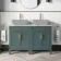 Bermuda Midnight Green Cabinet with Marble Top 1200mm Excludes Basins - Brass Knurled Handles