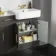 Monaco Graphite Grey Vanity Basin with Marble Top 1500mm (No Pan & Cistern) - Brass Knurled Handles